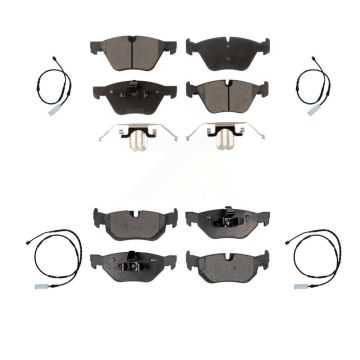 Front Rear Ceramic Disc Brake Pads And Wear Sensors Kit For 2013 BMW 128i 3.0L KTW-100507