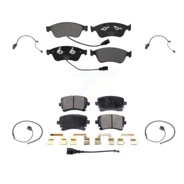 Front Rear Ceramic Disc Brake Pads And Extra Wear Sensors Kit For 2011 Audi S6 5.2L KTW-100510