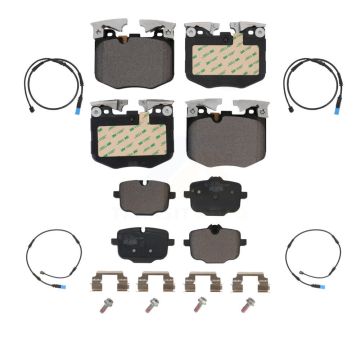 Front Rear Ceramic Disc Brake Pads And Wear Sensors Kit For BMW X5 X7 KTW-100525