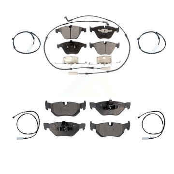 Front Rear Ceramic Disc Brake Pad And Extra Wear Sensor Kit For 2012 BMW 328i xDrive 3.0L KTW-100545