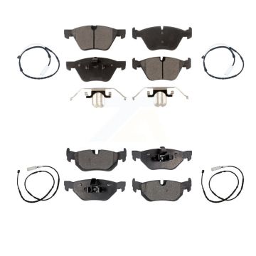 Front Rear Ceramic Disc Brake Pads And Wear Sensors Kit For 2012 BMW X1 xDrive28i KTW-100546