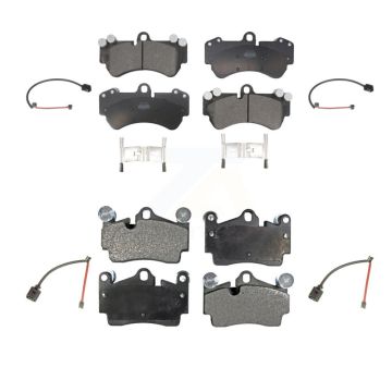 Front Rear Ceramic Disc Brake Pads And Wear Sensors Kit For Porsche Cayenne KTW-100548
