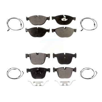 Front Rear Ceramic Disc Brake Pads And Wear Sensors Kit For 2009 BMW 750i 750Li KTW-100551