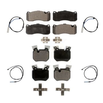 Front Rear Ceramic Disc Brake Pads And Wear Sensors Kit For BMW 135i 3.0L KTW-100571