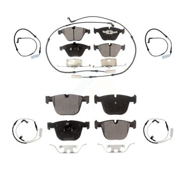 Front Rear Ceramic Brake Pads & Extra Wear Sensor Kit For BMW 750i 750Li 745i 745Li 760Li KTW-100576