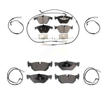 Front Rear Ceramic Disc Brake Pads And Extra Wear Sensors Kit For 2008 BMW 328i 3.0L KTW-100605