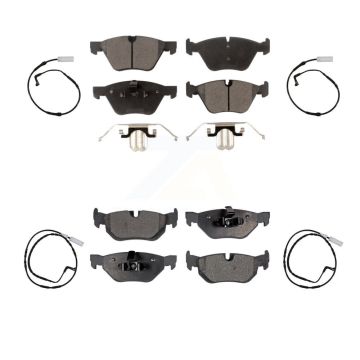 Front Rear Ceramic Disc Brake Pads And Wear Sensors Kit For BMW 128i 328i 323i 325i KTW-100606