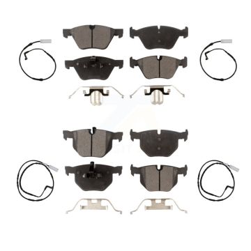 Front Rear Ceramic Disc Brake Pads And Wear Sensors Kit For 2006 BMW 330i KTW-100613