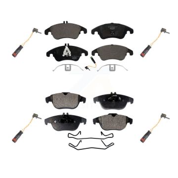 Front Rear Ceramic Brake Pads Extra Wear Sensor Kit For Mercedes-Benz C300 C350 E350 E550 KTW-100615