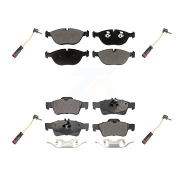 Front Rear Ceramic Disc Brake Pads And Wear Sensors Kit For 2006 Mercedes-Benz E350 AWD KTW-100623
