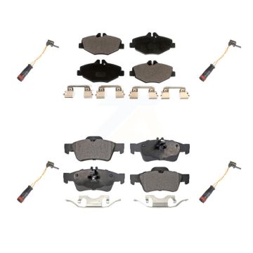 Front Rear Ceramic Disc Brake Pads And Wear Sensors Kit For Mercedes-Benz E350 RWD KTW-100624