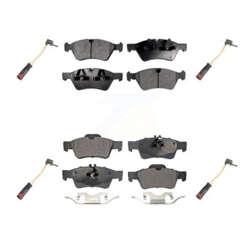 Front Rear Ceramic Disc Brake Pads And Wear Sensors Kit For Mercedes-Benz E350 AWD KTW-100626