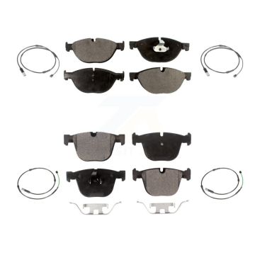 Front Rear Ceramic Disc Brake Pads And Wear Sensors Kit For BMW 535i GT xDrive 550i KTW-100639