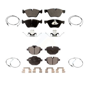 Front Rear Ceramic Disc Brake Pads And Wear Sensors Kit For BMW 528i KTW-100642