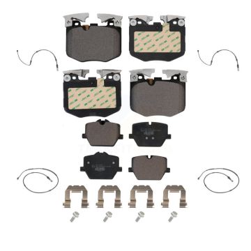 Front Rear Ceramic Disc Brake Pads And Wear Sensors Kit For 2019 BMW 330i xDrive Wagon KTW-100657