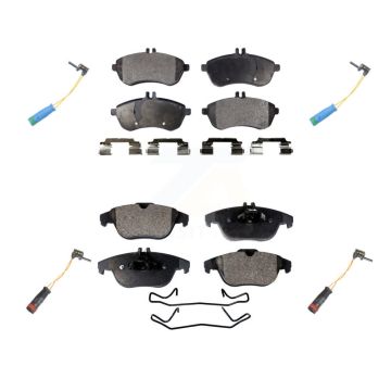 Front Rear Ceramic Disc Brake Pads And Wear Sensors Kit For 2012 Mercedes-Benz C250 1.8L KTW-100672