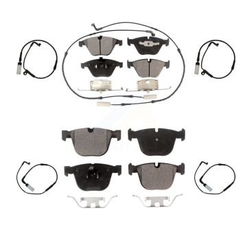 Front Rear Ceramic Disc Brake Pads And Extra Wear Sensors Kit For BMW 550i 545i 645Ci KTW-100690