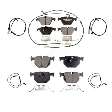 Front Rear Ceramic Brake Pads & Extra Wear Sensor Kit For BMW 535i xDrive Wagon with 3.0L KTW-100692
