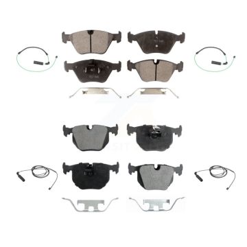 Front Rear Ceramic Disc Brake Pads And Wear Sensors Kit For BMW 330Ci 330i 330xi 3.0L KTW-100699