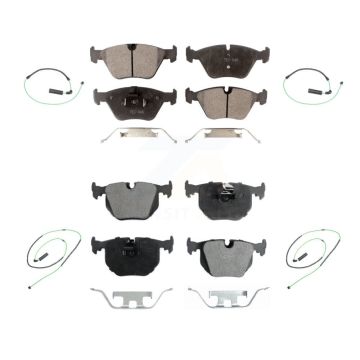 Front Rear Ceramic Disc Brake Pads And Wear Sensors Kit For 2005-2006 BMW M3 3.2L KTW-100701