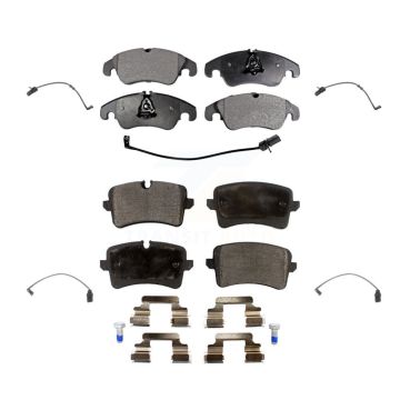 Front Rear Ceramic Disc Brake Pads And Extra Wear Sensors Kit For Audi A7 Quattro A6 KTW-100703