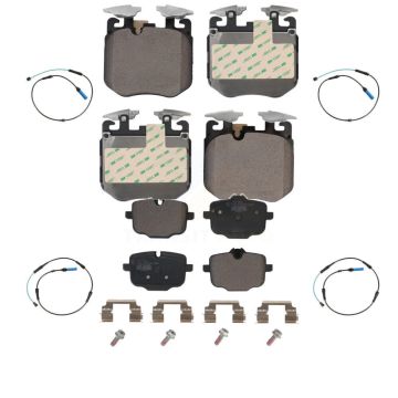 Front Rear Ceramic Brake Pad & Wear Sensor Kit For BMW 540i xDrive 750i M550i 740e Alpina KTW-100707