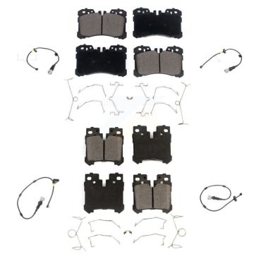 Front Rear Ceramic Disc Brake Pads And Wear Sensors Kit (6Pc) For Lexus LS460 KTW-100711