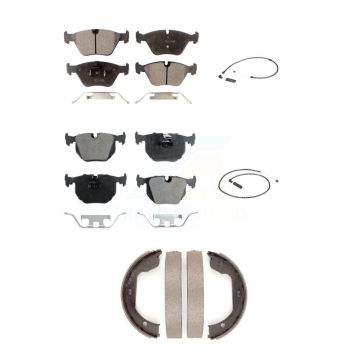 Front Rear Ceramic Disc Brake Pads And Wear Sensors Kit (5Pc) For 2004-2010 BMW X3 KTW-100712