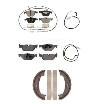 Front Rear Ceramic Disc Brake Pads And Extra Wear Sensors Kit (5Pc) For BMW 328i KTW-100721