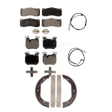 Front Rear Ceramic Disc Brake Pads And Wear Sensors Kit (5Pc) For BMW 135i 135is 3.0L KTW-100724