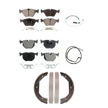 Front Rear Ceramic Disc Brake Pads And Wear Sensors Kit (5Pc) For 2005 BMW 330xi 3.0L KTW-100726