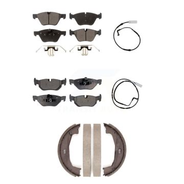 Front Rear Ceramic Disc Brake Pads And Wear Sensors Kit (5Pc) For BMW 128i 328i 323i 325i KTW-100728