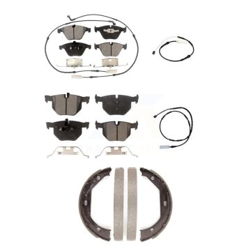 Front Rear Ceramic Disc Brake Pad And Extra Wear Sensor Kit (5Pc) For BMW 335i 335is 335d KTW-100741