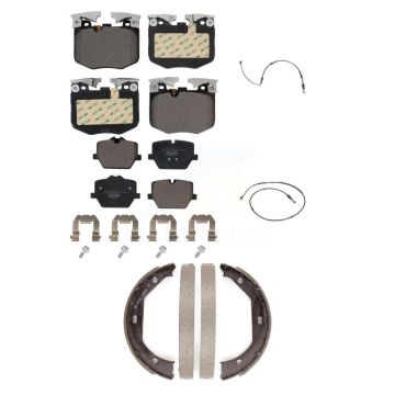 Front Rear Ceramic Disc Brake Pads & Wear Sensor Kit (5Pc) For 2019 BMW 330i xDrive Wagon KTW-100754