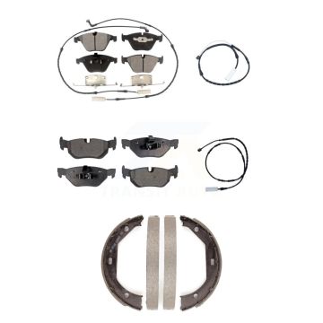 Front Rear Ceramic Disc Brake Pads And Extra Wear Sensors Kit (5Pc) For BMW 328i xDrive KTW-100772