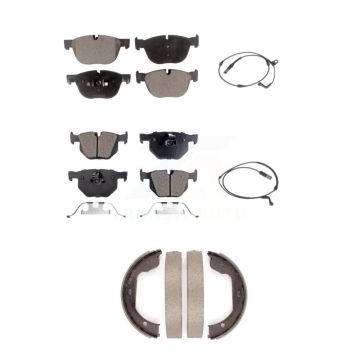 Front Rear Ceramic Disc Brake Pads And Wear Sensors Kit (5Pc) For BMW X5 X6 KTW-100778