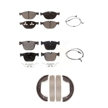 Front Rear Ceramic Disc Brake Pads & Wear Sensor Kit (5Pc) For BMW X6 xDrive50i with 4.4L KTW-100779