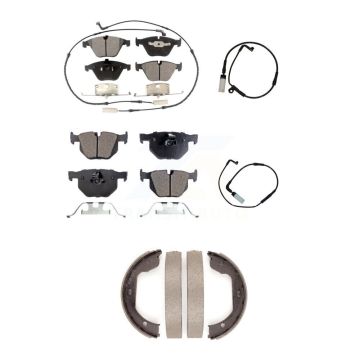 Front Rear Ceramic Brake Pads & Extra Wear Sensor Kit (5Pc) For BMW 530i 528i xDrive 525i KTW-100782
