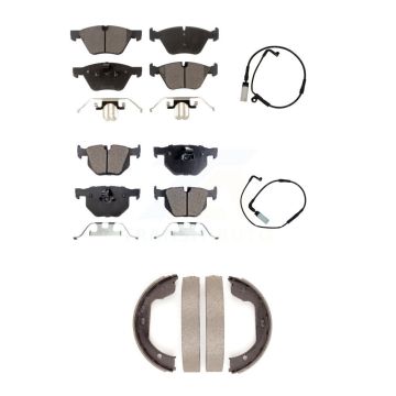 Front Rear Ceramic Disc Brake Pads And Wear Sensors Kit (5Pc) For BMW 525i KTW-100785
