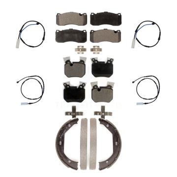 Front Rear Ceramic Disc Brake Pads And Wear Sensors Kit (7Pc) For BMW 135i 3.0L KTW-100788