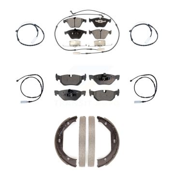 Front Rear Ceramic Disc Brake Pads And Extra Wear Sensors Kit (7Pc) For BMW 328i xDrive KTW-100791
