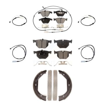 Front Rear Ceramic Disc Brake Pad And Extra Wear Sensor Kit (7Pc) For BMW 335i 335is 335d KTW-100792