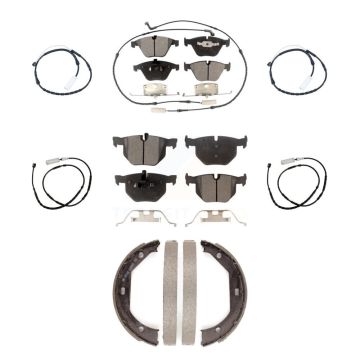Front Rear Ceramic Disc Brake Pads And Extra Wear Sensors Kit (7Pc) For BMW X1 KTW-100796
