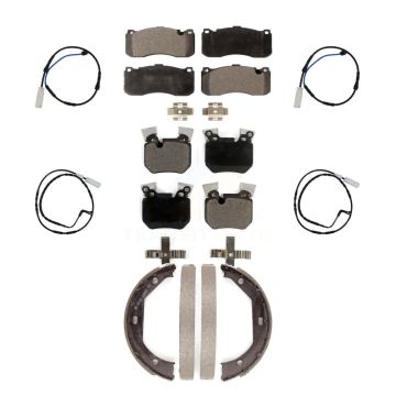 Front Rear Ceramic Disc Brake Pads And Wear Sensors Kit (7Pc) For BMW 135i 135is 3.0L KTW-100799
