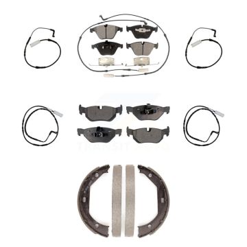 Front Rear Ceramic Disc Brake Pads And Extra Wear Sensors Kit (7Pc) For BMW 328i KTW-100816