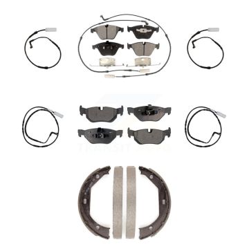 Front Rear Ceramic Disc Brake Pads And Extra Wear Sensors Kit (7Pc) For BMW 328i KTW-100817