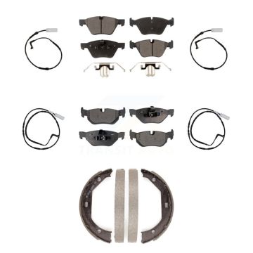 Front Rear Ceramic Disc Brake Pad Wear Sensor Kit (7Pc) For 2007 BMW 328i Wagon with 3.0L KTW-100819