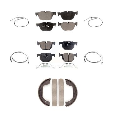 Front Rear Ceramic Disc Brake Pads And Wear Sensors Kit (7Pc) For BMW X5 X6 KTW-100830