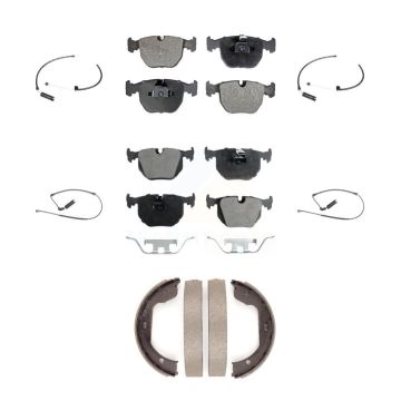 Front Rear Ceramic Disc Brake Pads And Wear Sensors Kit (7Pc) For BMW X5 KTW-100831