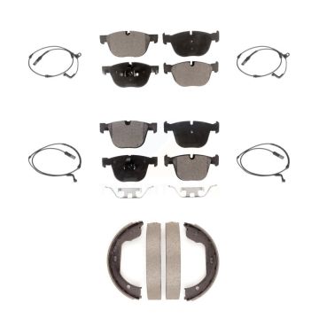 Front Rear Ceramic Disc Brake Pads And Wear Sensors Kit (7Pc) For BMW X5 X6 KTW-100844
